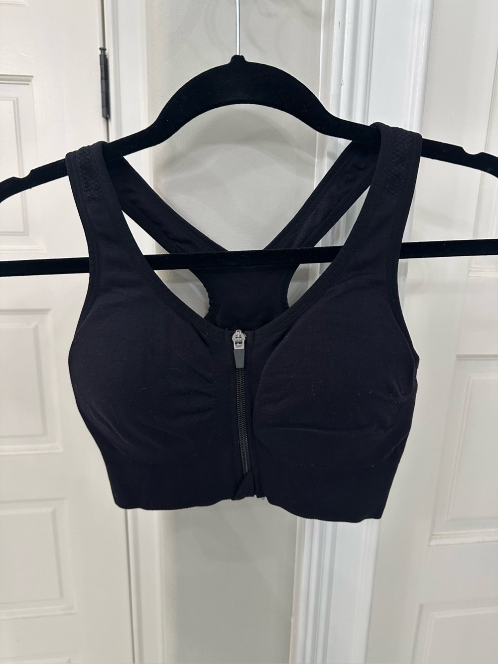 Yogalicious Seamless Katie Zip Sports Bra Black Size S Padded Gym Training Yoga